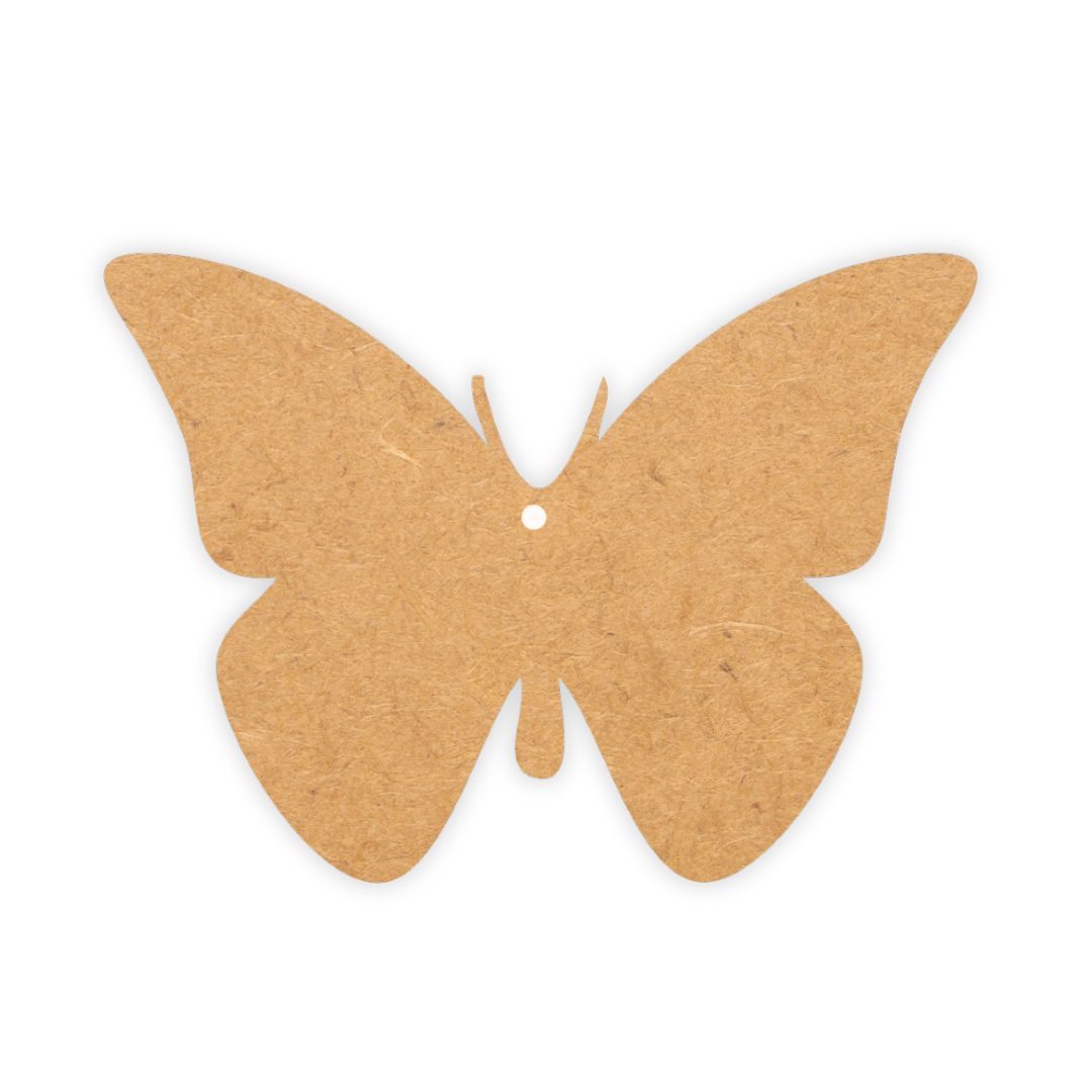 Wooden gift tag in the shape of a butterfly