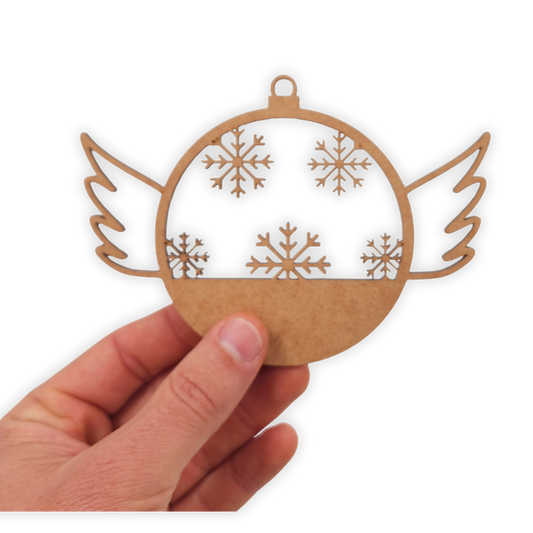 Angel Wings Christmas Bauble wood blank mdc