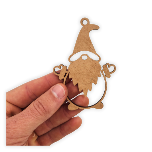 Wooden Christmas gnome with a beard