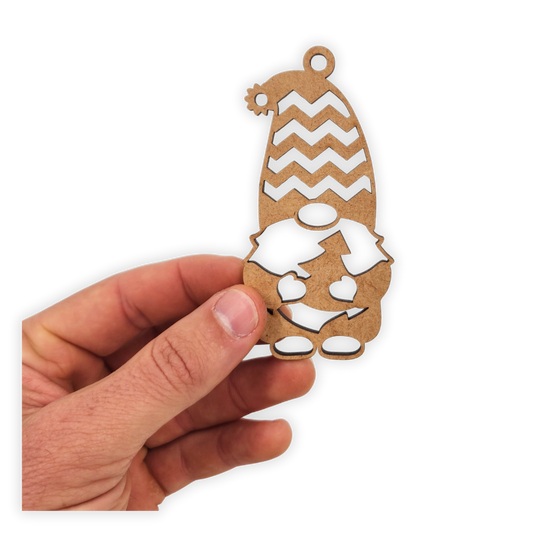 Wooden blank cutout of a Christmas gnome