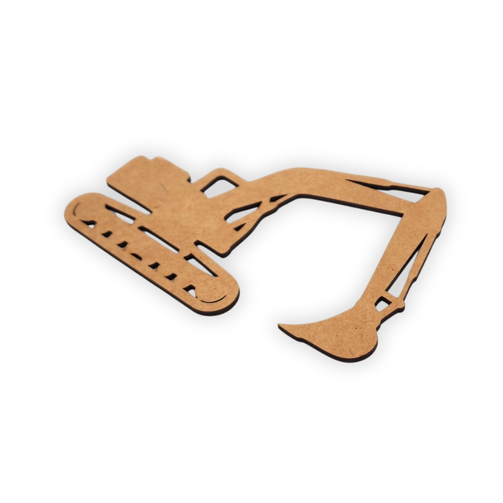 Excavator back actor wood laser cutout