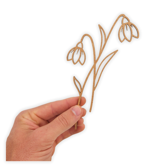 Decorative laser wooden blank cutout of a leafy flower/plant