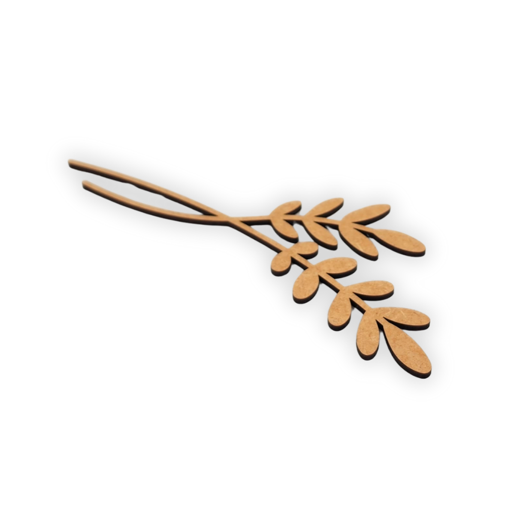 Decorative laser wooden blank cutout of a leafy flower/plant
