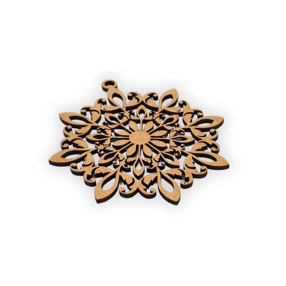Decorative hanging mandala wooden blank cut out of 3mm MDF side view