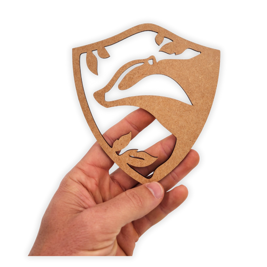 Harry Potter wooden blank party cutout of the Hufflepuff Crest