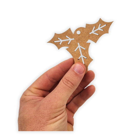 Holly and Ivy wood blank cutout
