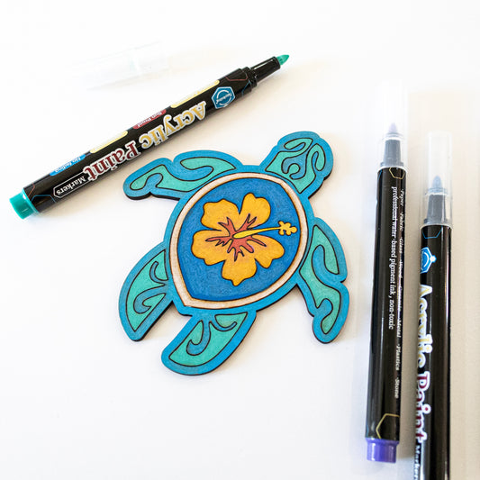 Colour-In Floral Sea Turtle