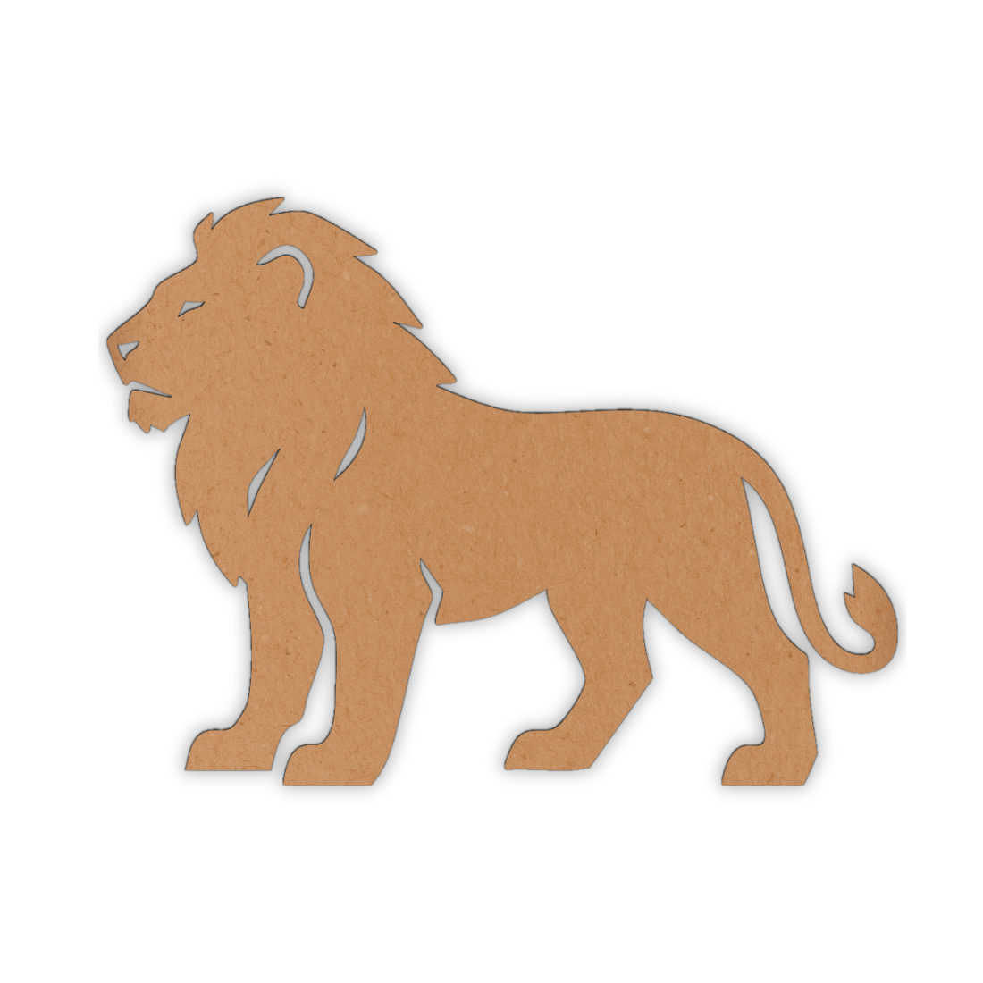 Large male lion wooden cutout