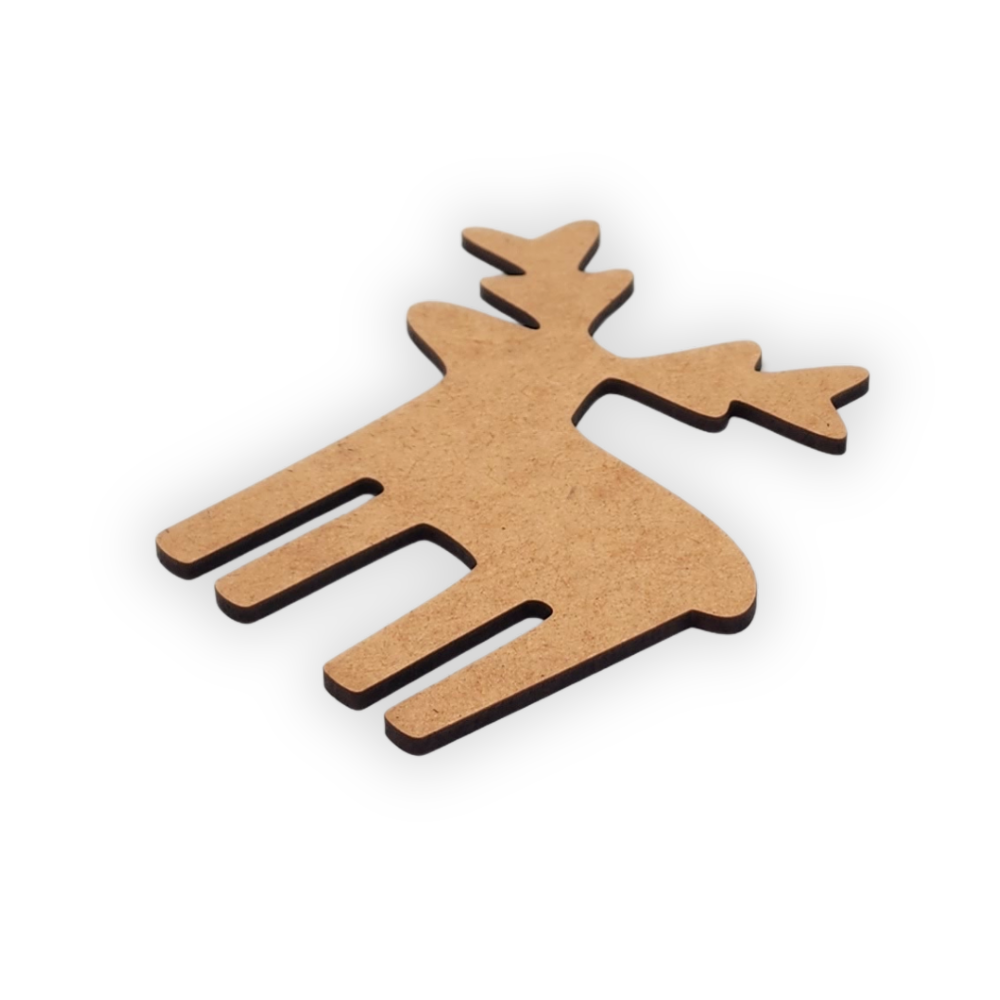 Wooden reindeer-shaped cutout decoration