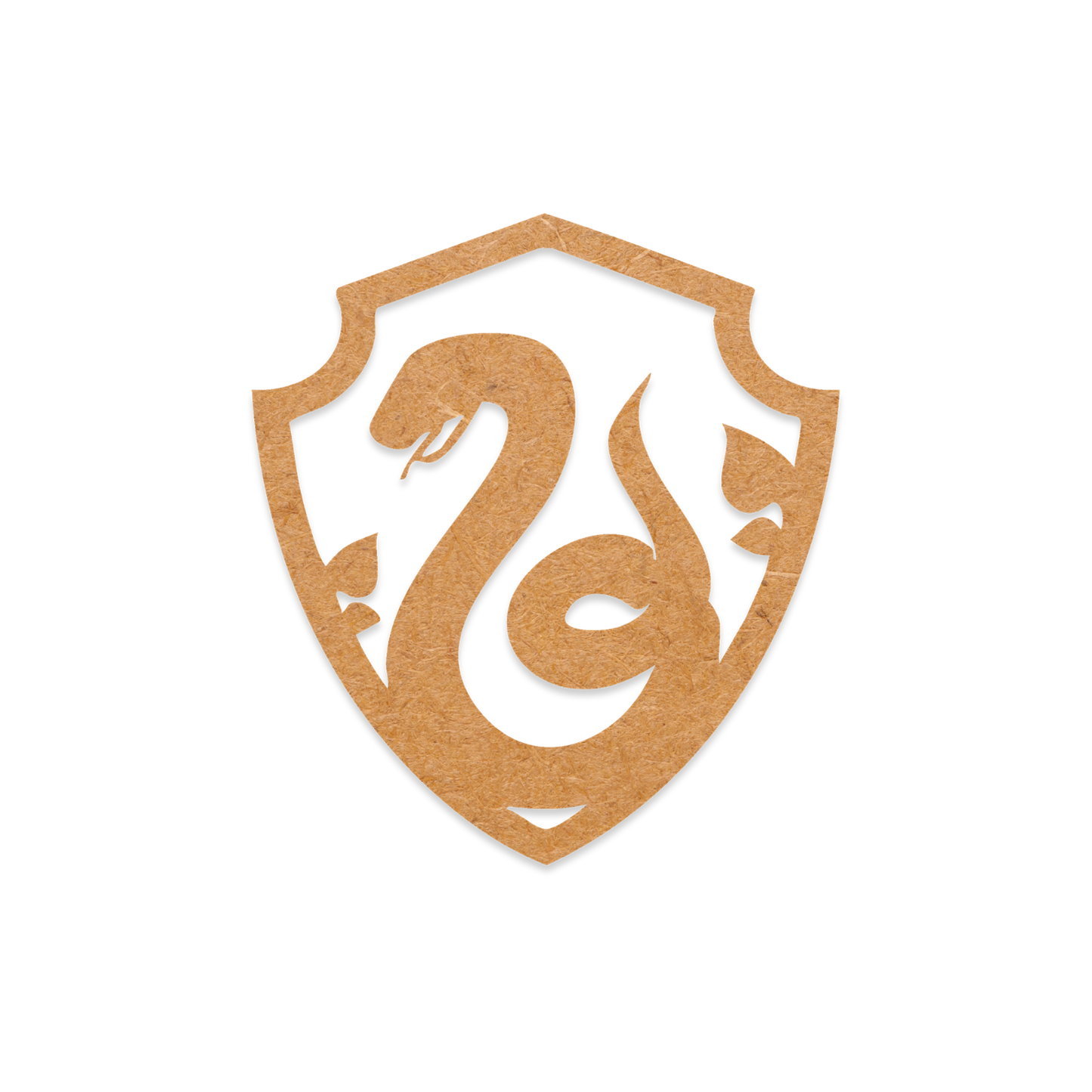 Our Slytherin crest blank is intricately cut from 3mm MDF wood