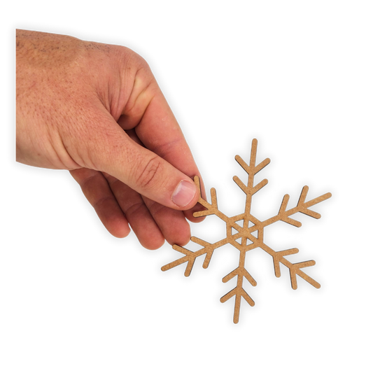 Geometric wooden snowflake for Christmas