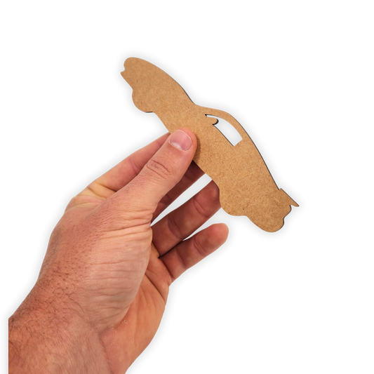 Porsche sports car wood cutout