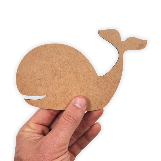 Happy Whale wood cutout