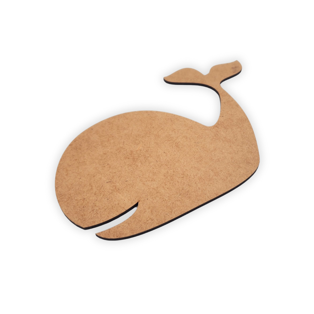 Happy Whale wood cutout
