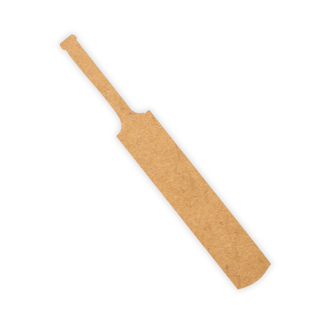 Wooden shape cutout of a cricket bat