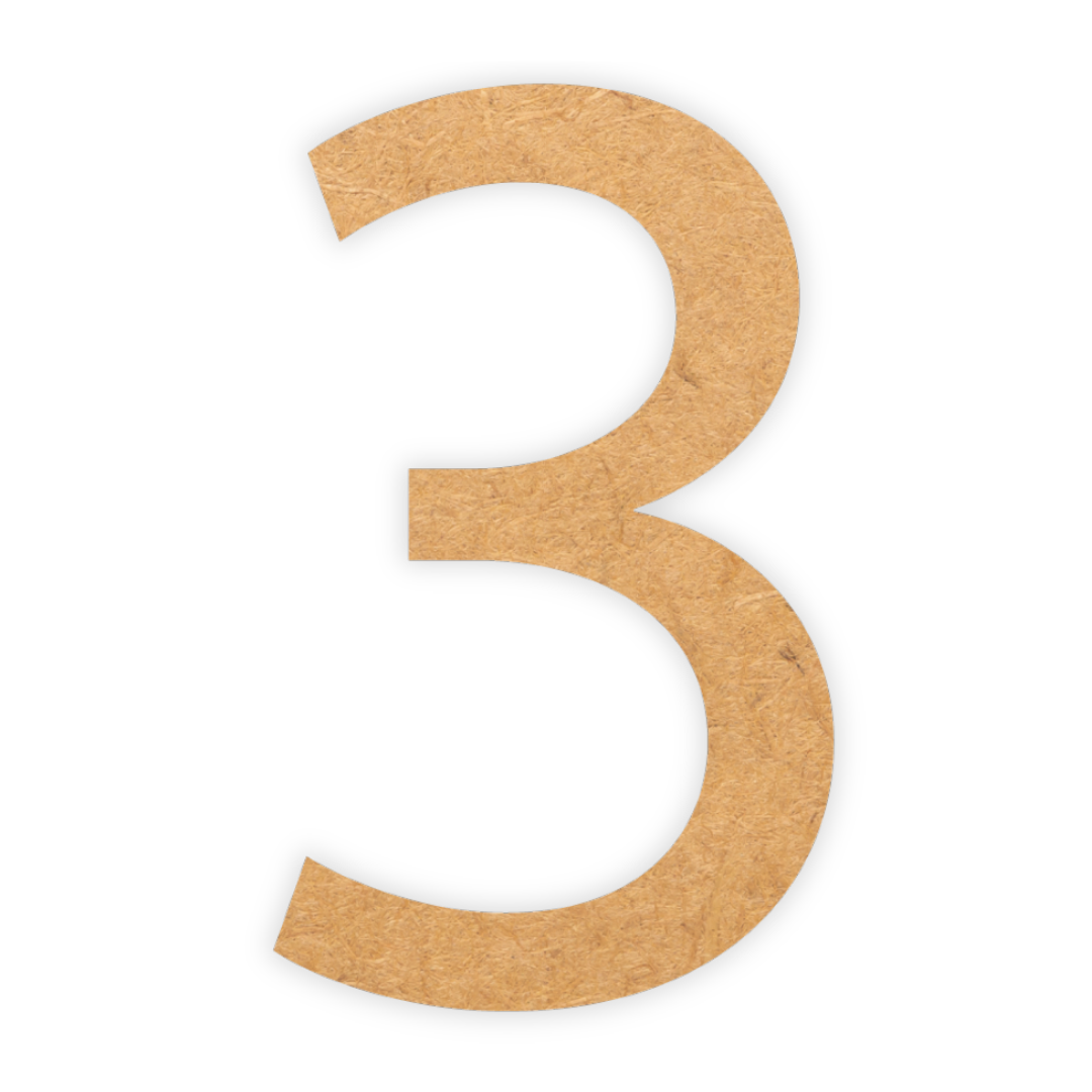 Letter 3 wooden cutout