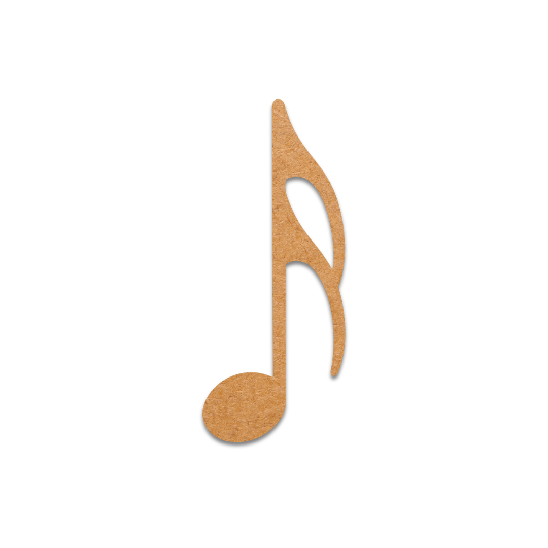 Wooden laser cute music note for creative projects and DIY