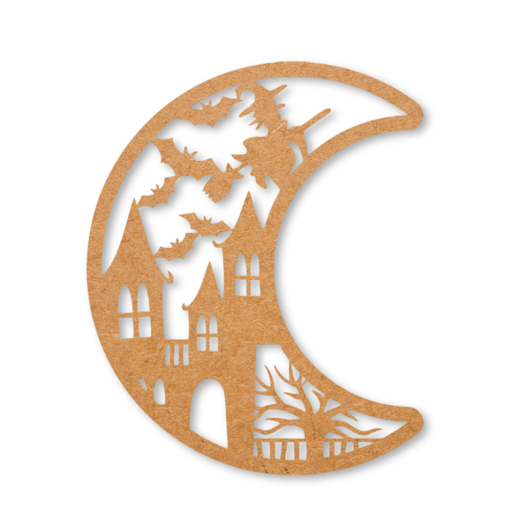 Halloween Haunted Crescent Moon