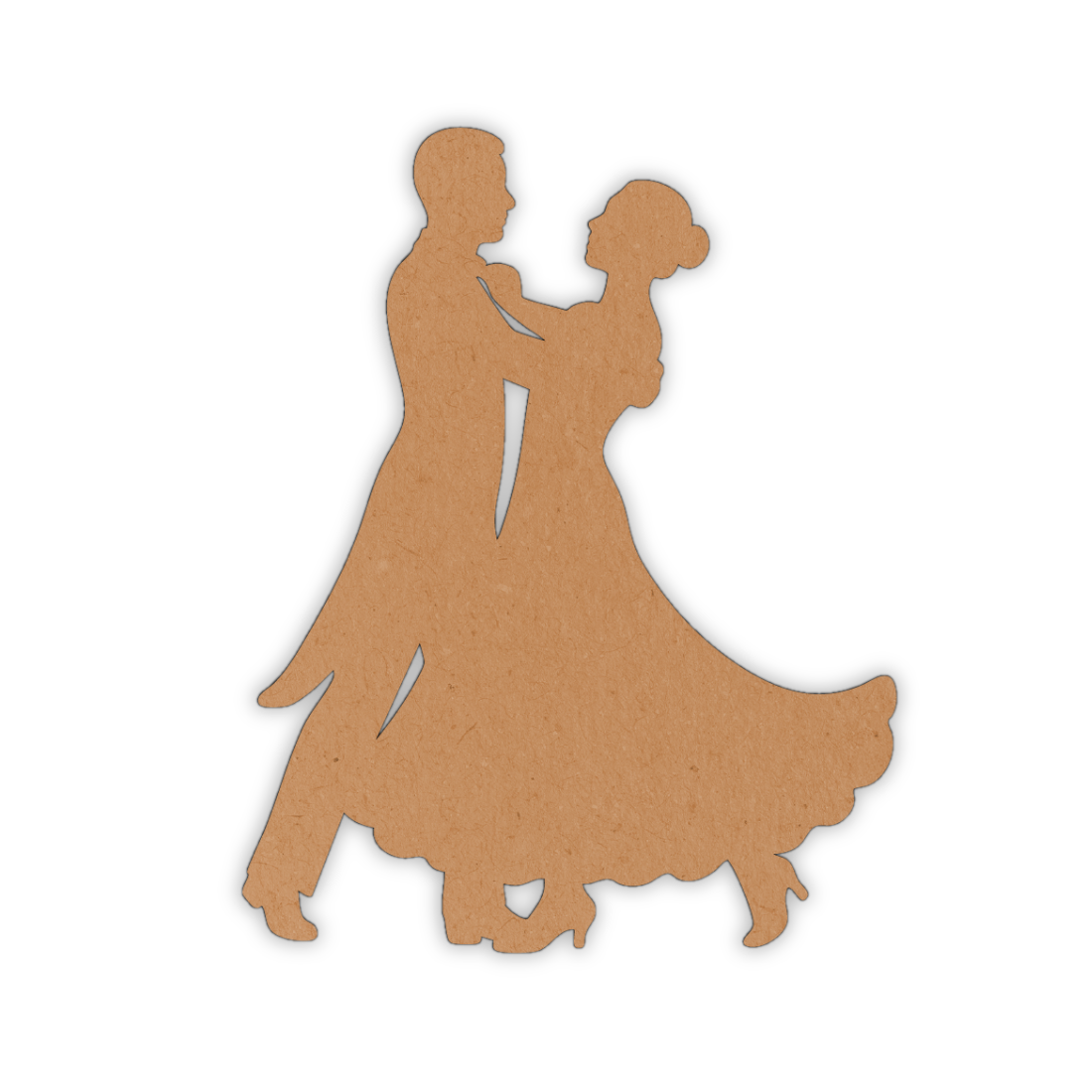 Ballroom dancers wooden shape cutout