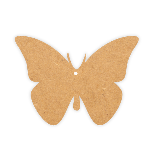 Wooden gift tag in the shape of a butterfly