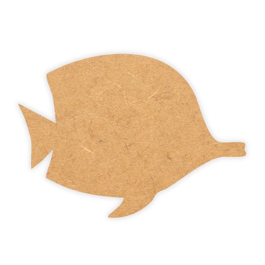 Laser cut wooden butterflyfish shape suitable for craft projects and decor