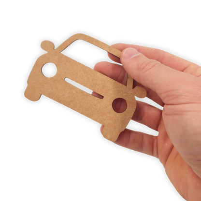Forward facing car wood cutout
