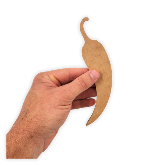 Wooden toy chilli pepper laser cutout