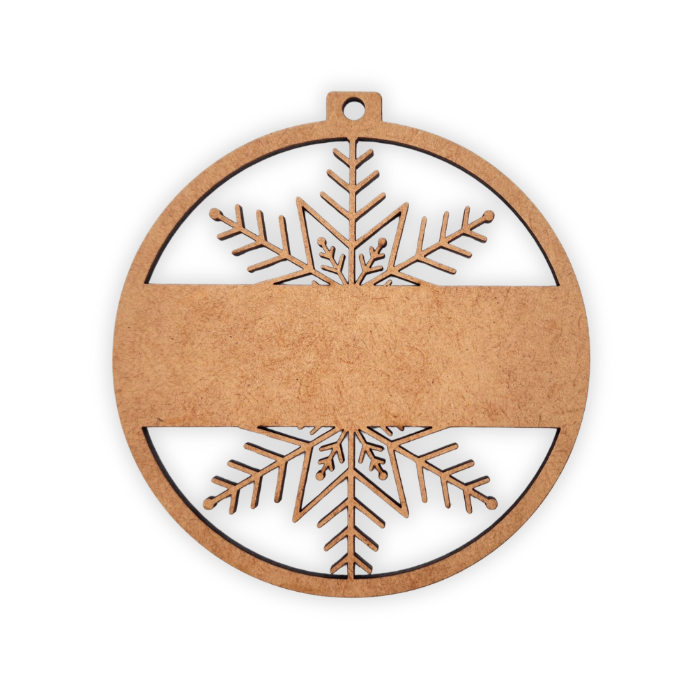 Snowflake Christmas Bauble blank wood cutout