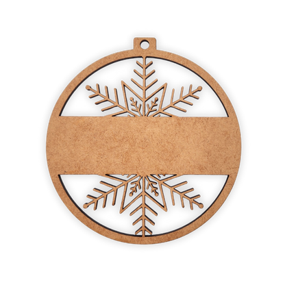 Snowflake Christmas Bauble blank wood cutout