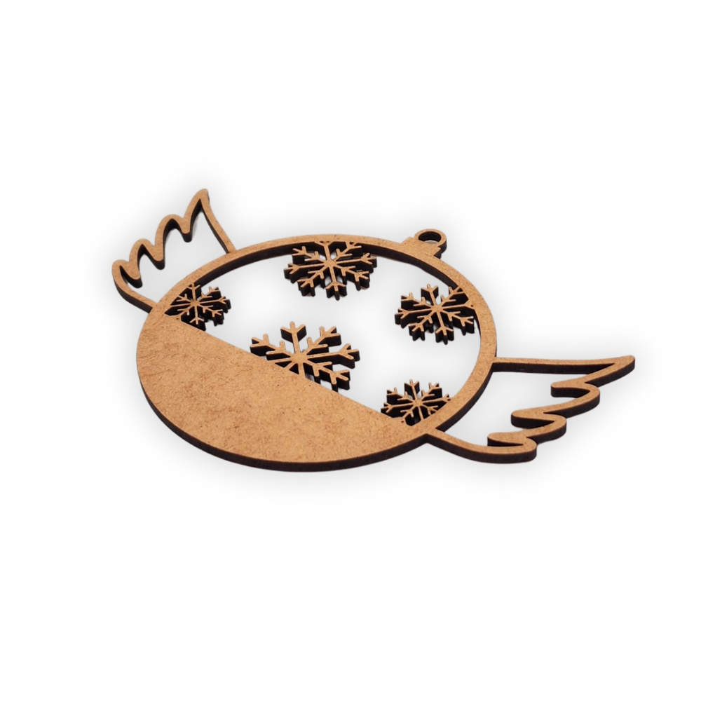 Angel Wings Christmas Bauble wood blank mdc