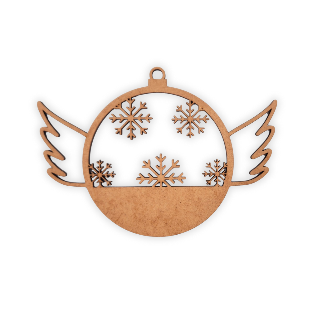 Angel Wings Christmas Bauble wood blank mdc