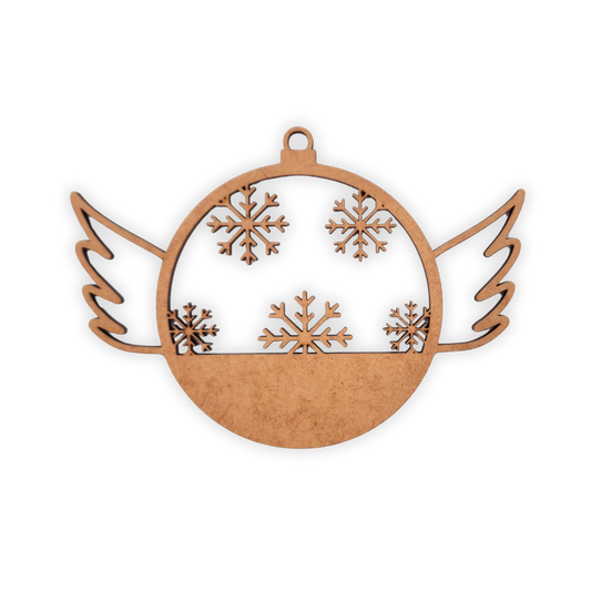 Angel Wings Christmas Bauble wood blank mdc