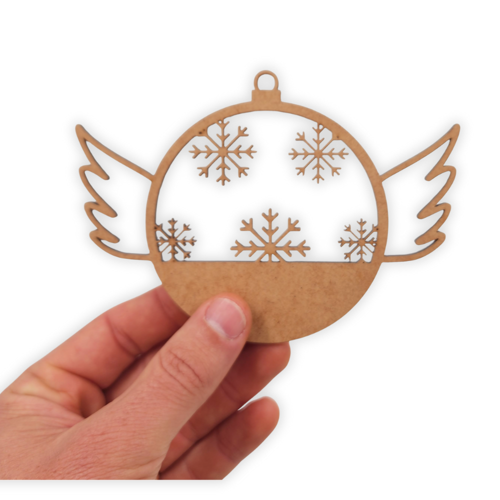 Angel Wings Christmas Bauble wood blank mdc