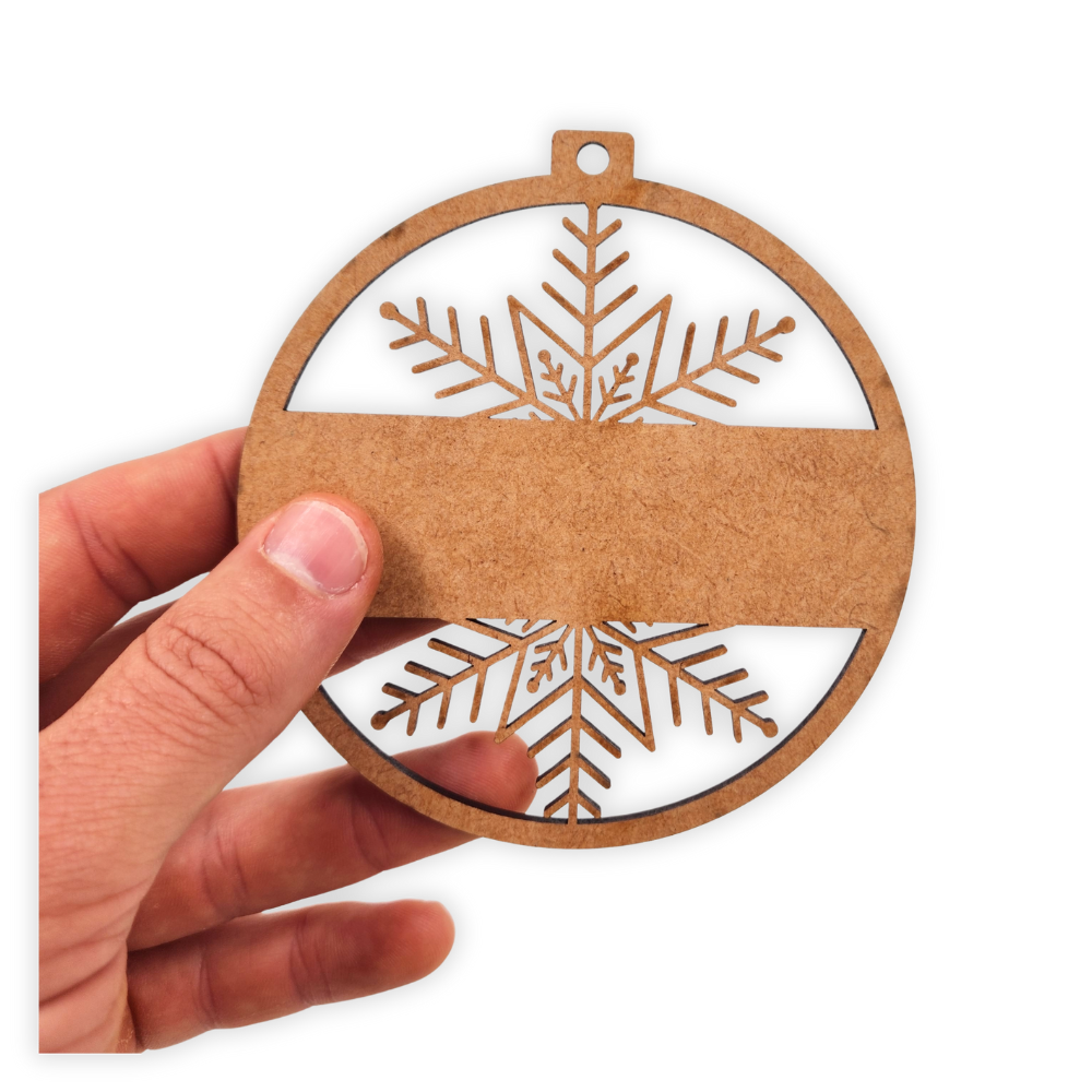 Snowflake Christmas Bauble blank wood cutout