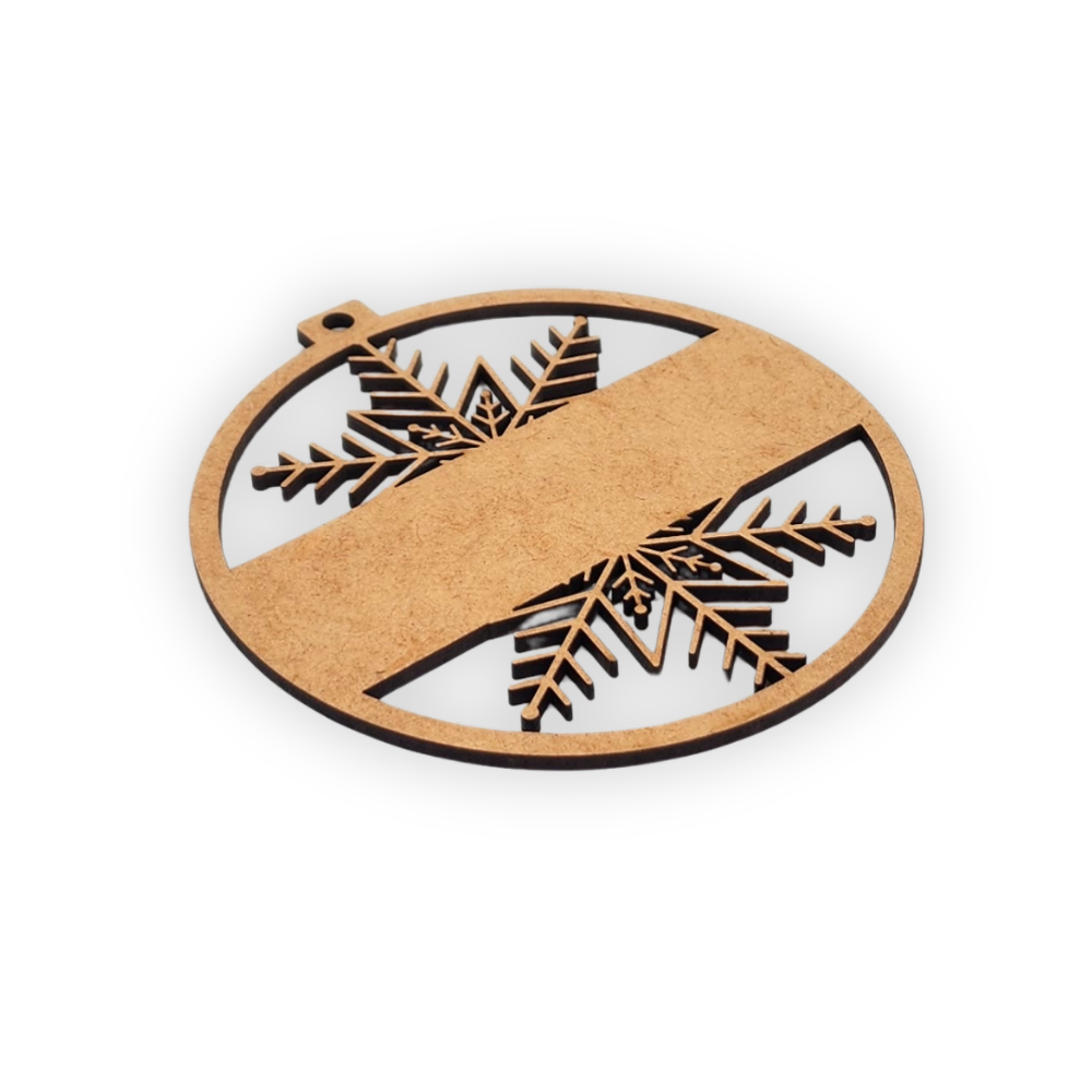 Snowflake Christmas Bauble blank wood cutout