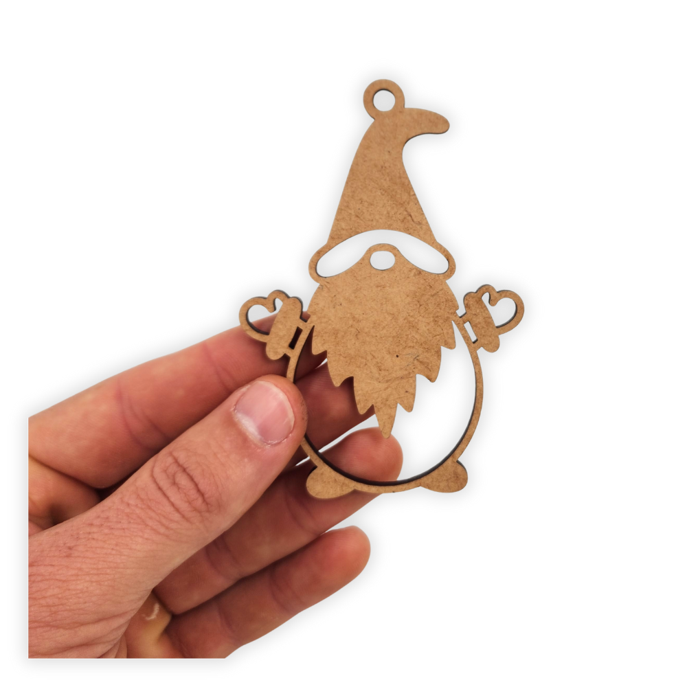 Wooden Christmas gnome with a beard 