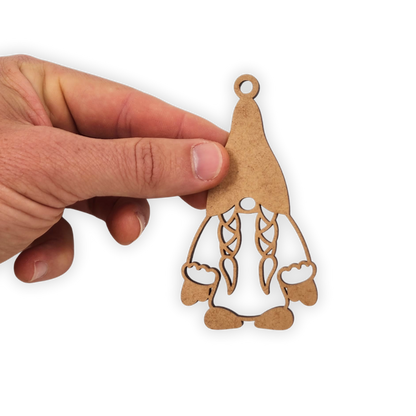 Wooden Christmas gnome with pigtails