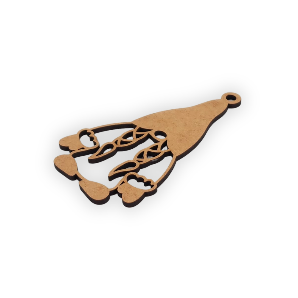 Wooden Christmas gnome with pigtails