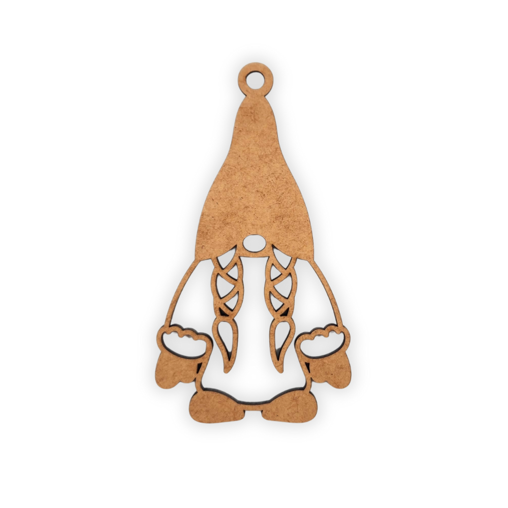Wooden Christmas gnome with pigtails