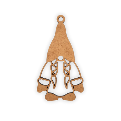 Wooden Christmas gnome with pigtails