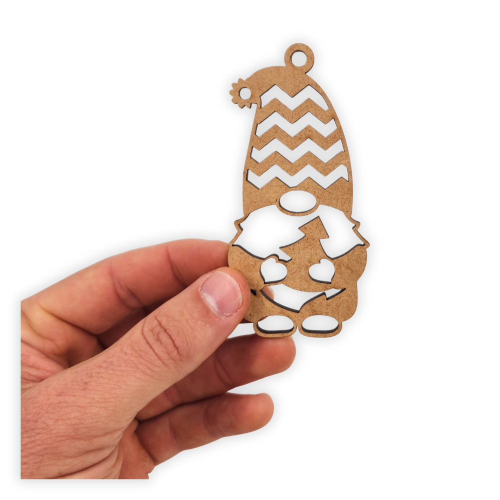 Wooden blank cutout of a Christmas gnome