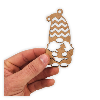 Wooden blank cutout of a Christmas gnome