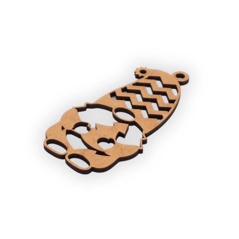 Wooden blank cutout of a Christmas gnome