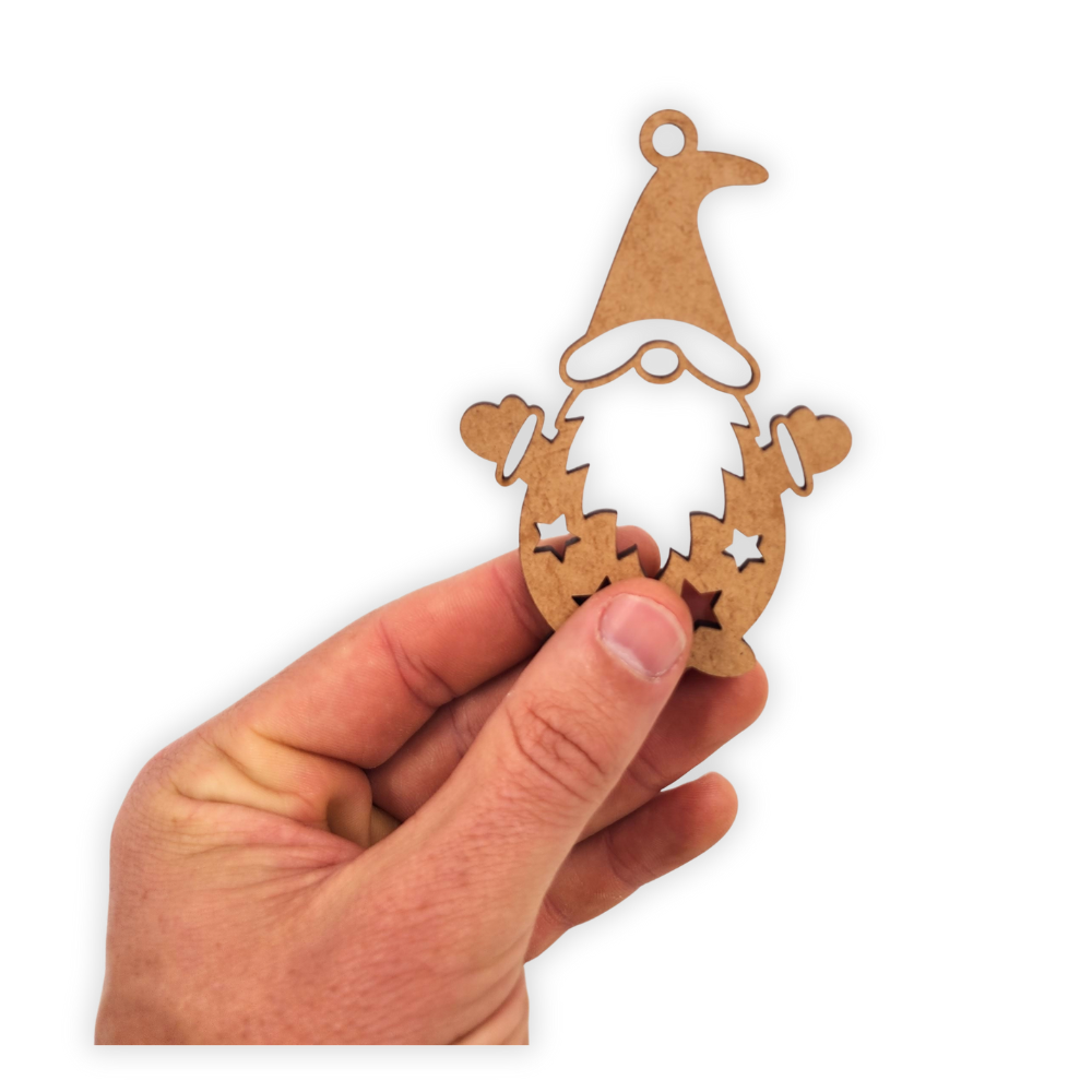 Christmas gnome wooden cutout decoration