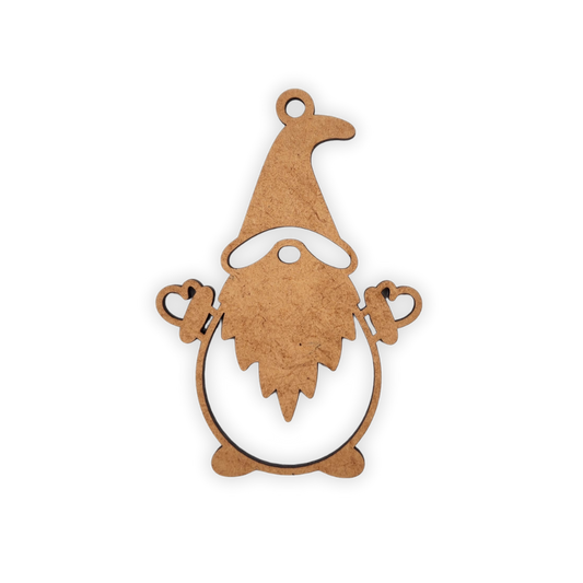 Wooden Christmas gnome with a beard 