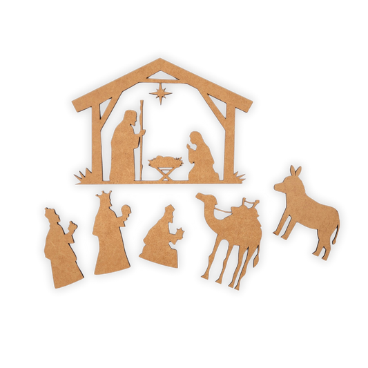 Christmas Nativity Scene with three wise men