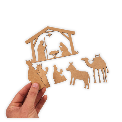 Christmas Nativity Scene with three wise men