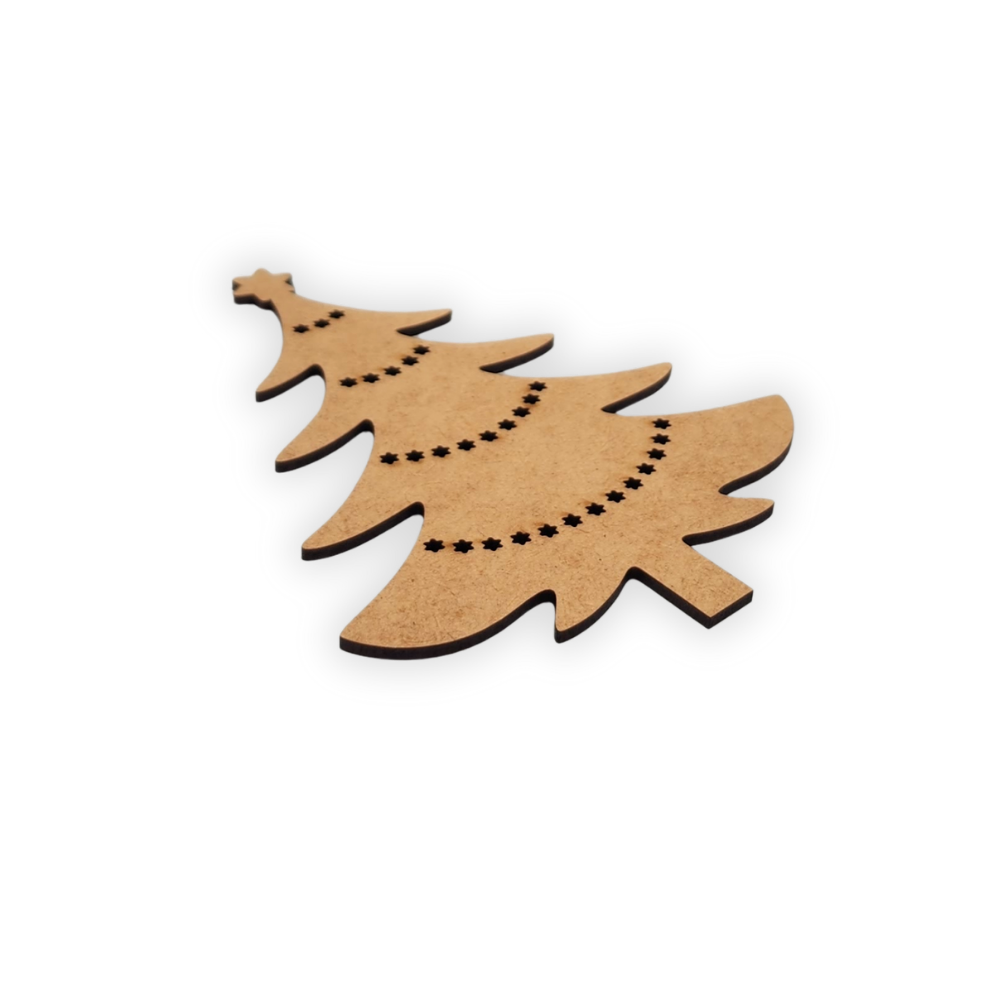 Starry wooden Christmas tree toy cutout