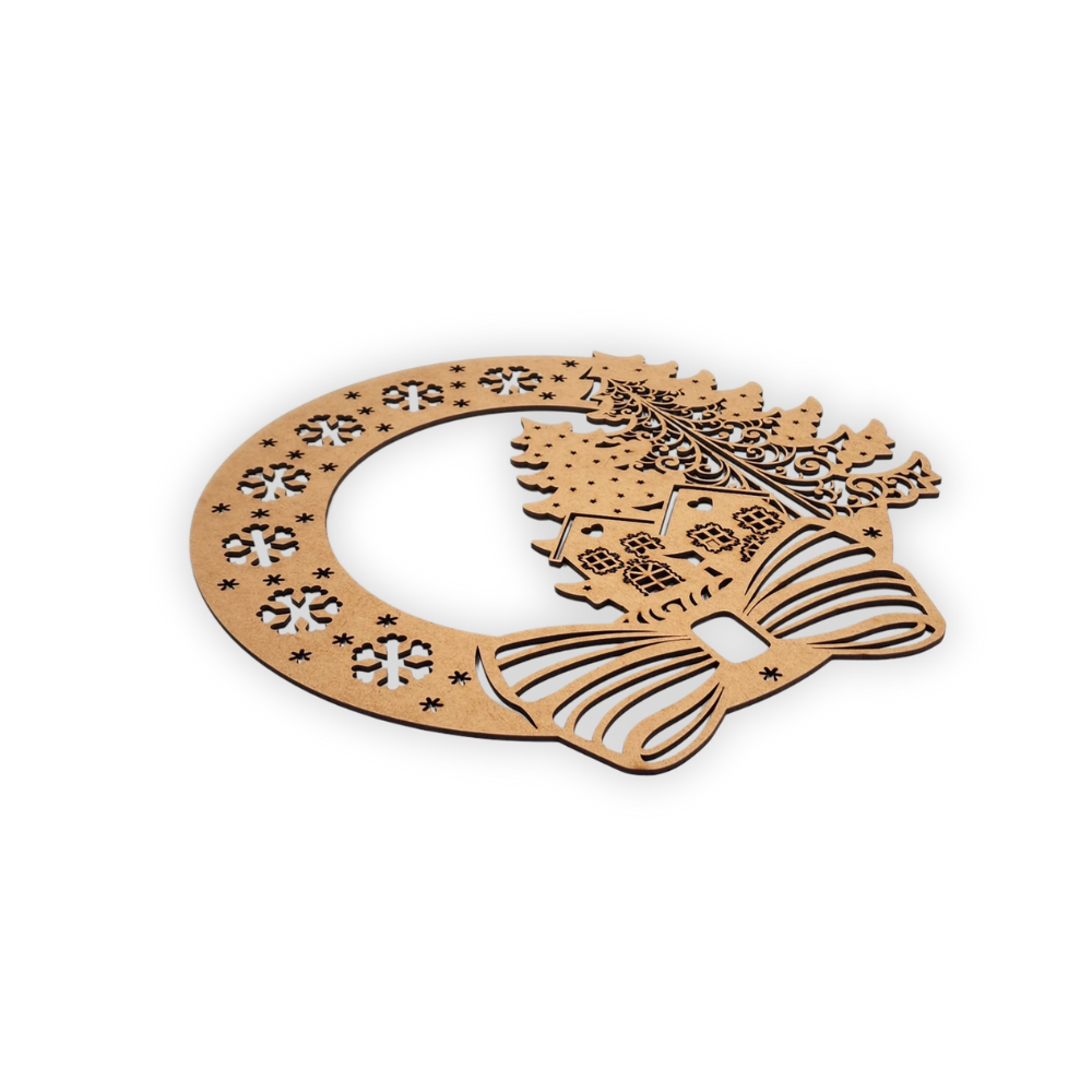 Christmas Wreath decoration wooden cutout