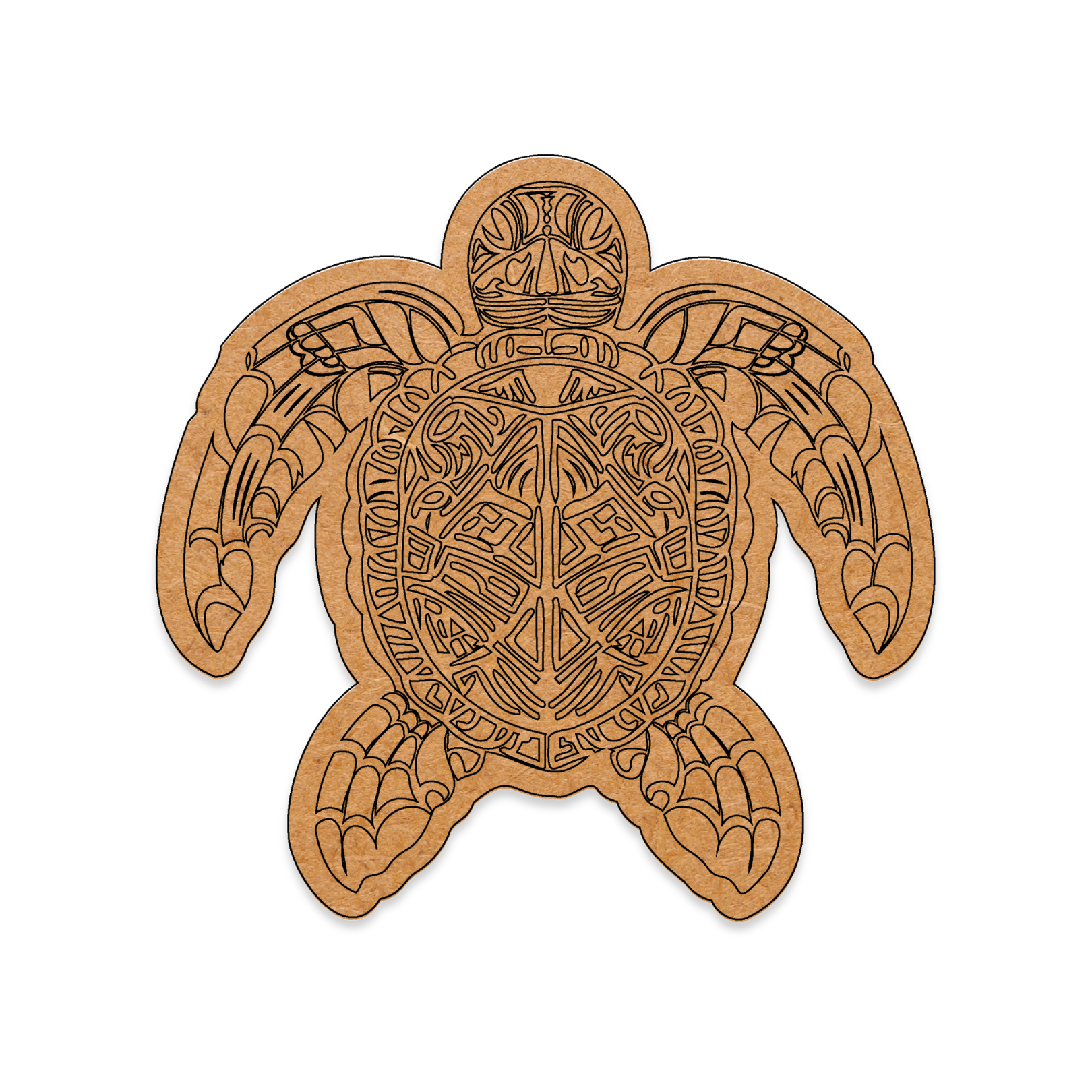 Our Colour-In Sea Turtle is intricately cut and engraved from 3mm MDF wood.